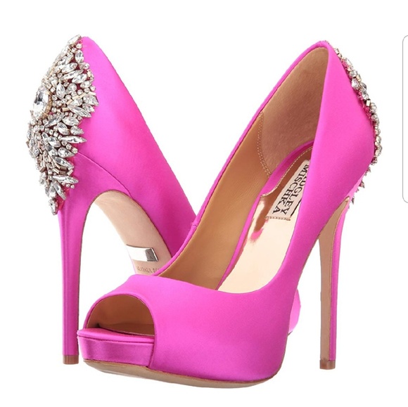 badgley mischka hot pink shoes